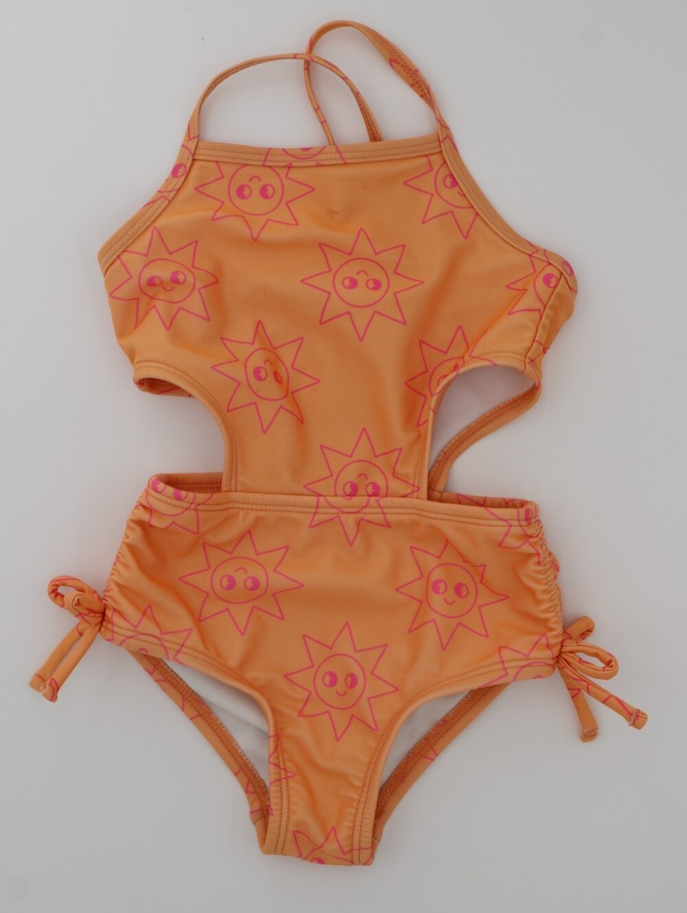 Cat & Jack Girls 2T Peach Pink Cutout One-Piece Swimsuit